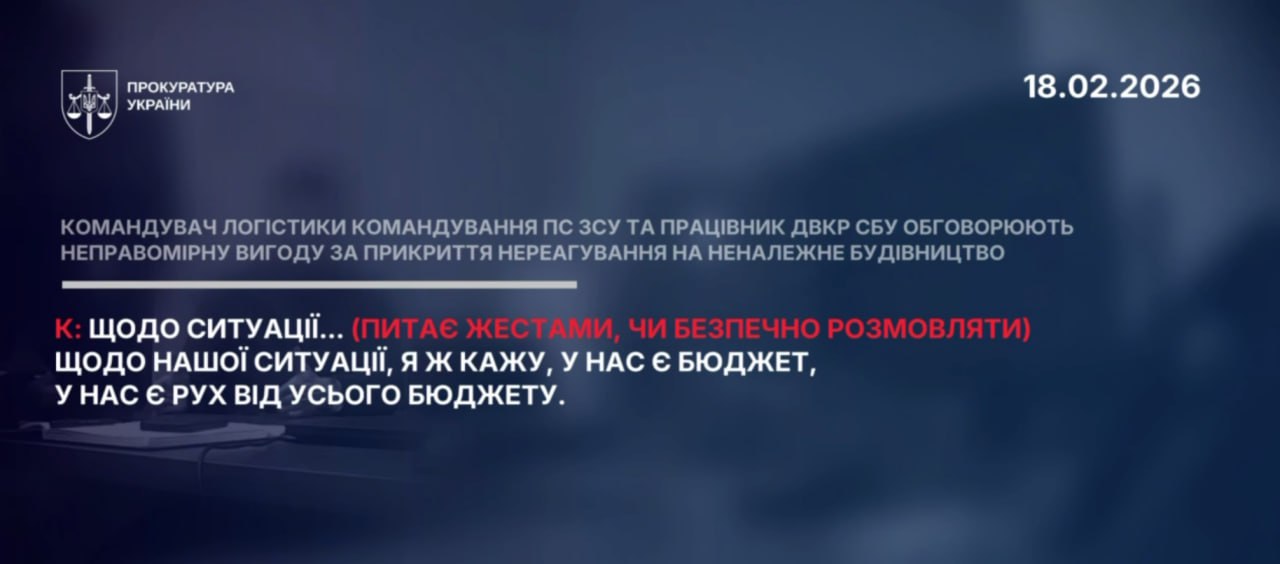 Ілюстрація до публікації «Командувач логістики ПС ЗСУ Андрій Українець дає "слово офіцера" керівнику СБУ Житомирщини Володимир Компаниченко, що "відкат" буде 1% від всієї суми.»