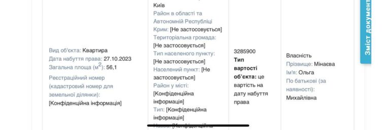 Ілюстрація до публікації «Мама Михайло Жернаков, (голови ГО Фундація «Dejure»), що ухилявся від служби в ЗСУ, суддя Харківського апеляційного адміністративного суду Ольга Мінаєва під час війни купила…»
