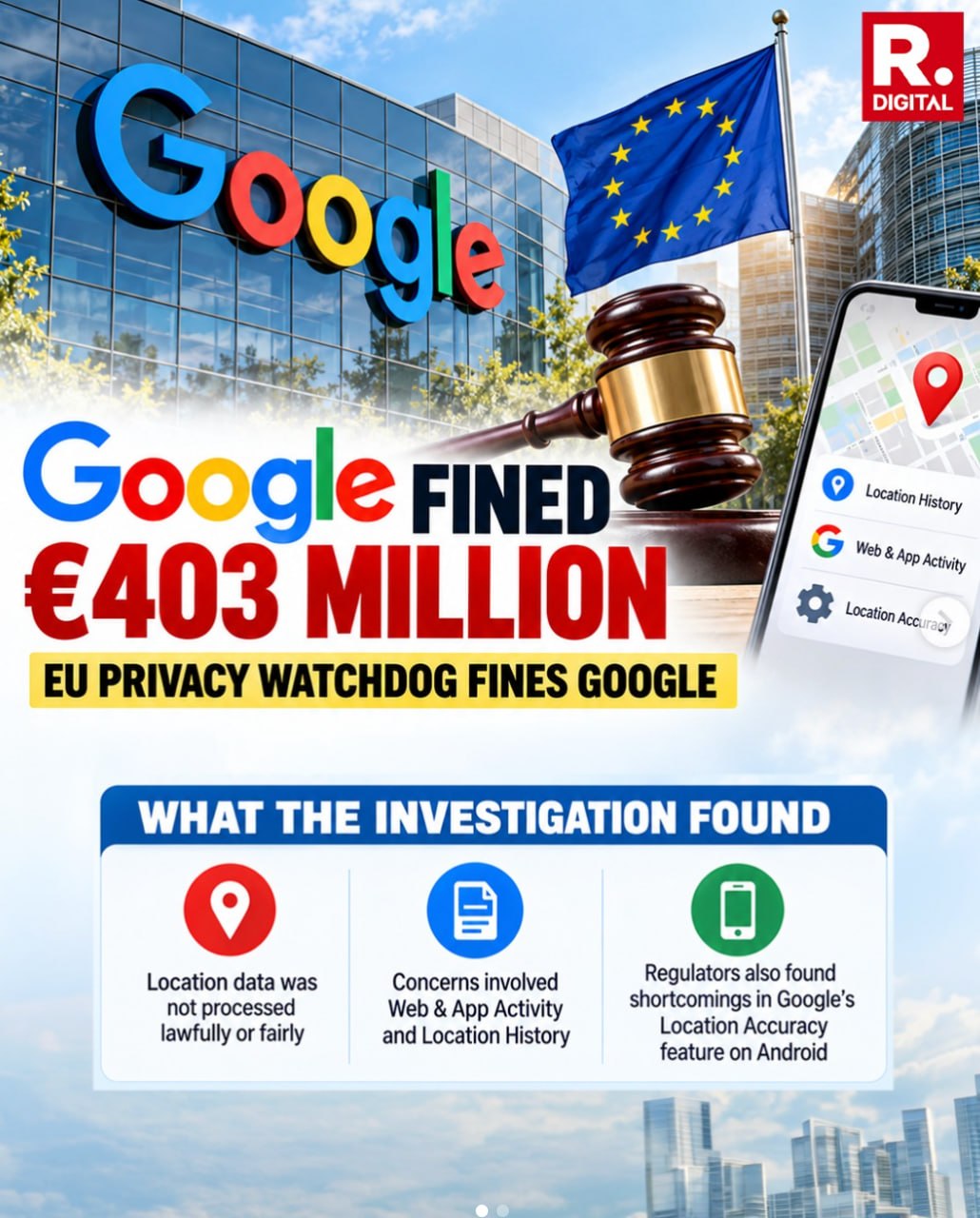 Ілюстрація до публікації «Google оштрафували на 403 млн євро через обробку даних про місцезнаходження користувачів»