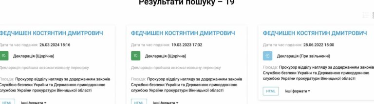 Ілюстрація до публікації «Чоловік судді Приморського райсуду Одеси Тетяна Федчишина, колишній прокурор з Вінниці, вже два роки не вказує свої офіційні доходи в деклараціях.»