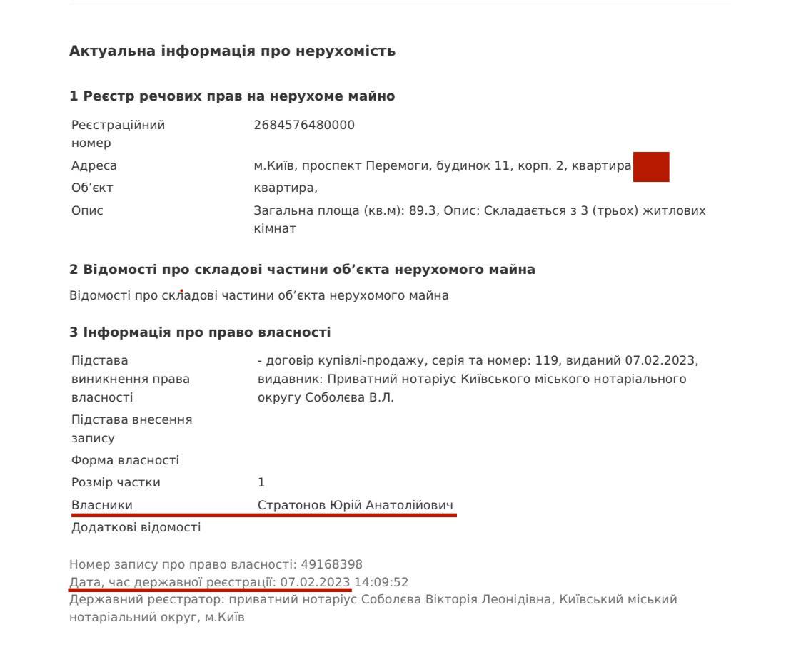 Ілюстрація до публікації «Заступник керівника відділу Головного слідчого управління ДБР Станіслав Стратанов живе в квартирі свого батька Юрія Стратанова, яку “той” прибав під-час повномасштабної війни, а…»