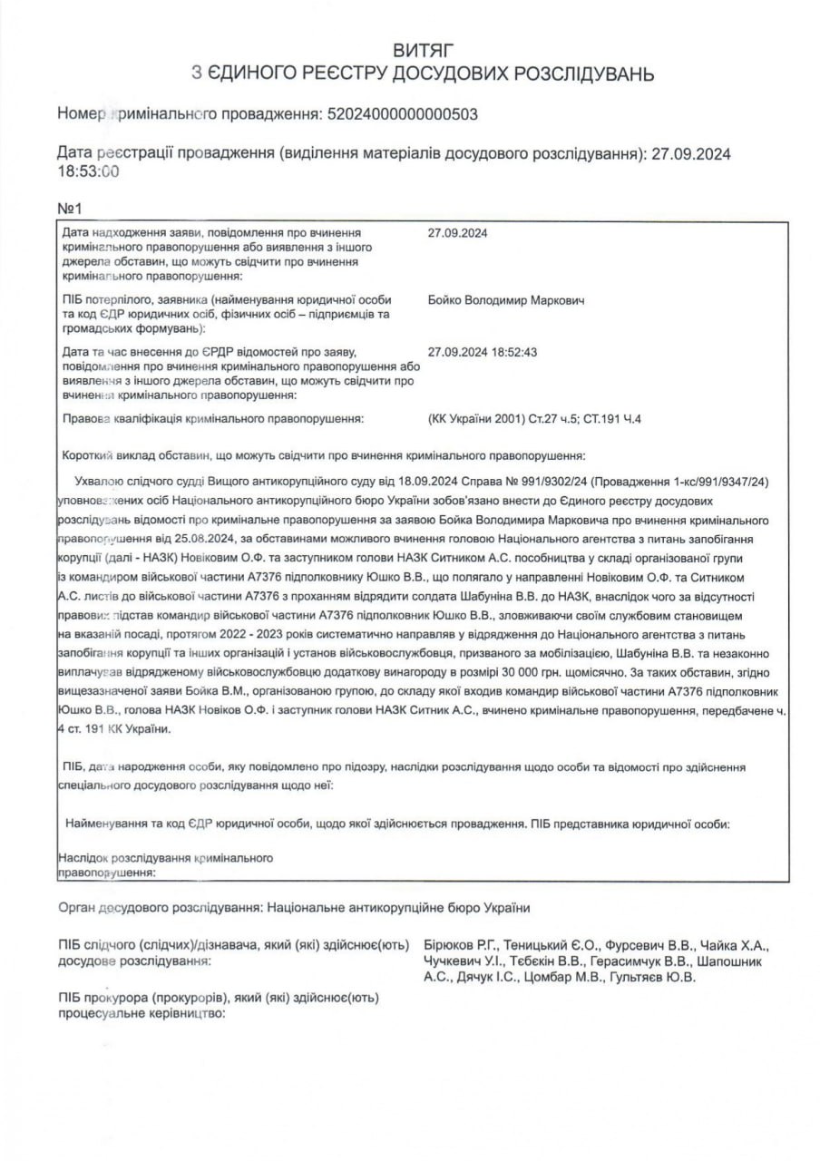 Ілюстрація до публікації «Детектив Національного антикорупційне бюро України, нарешті, виконав ухвалу слідчого судді ВАКС і, попри опір директора НАБУ Кривоноса, таки зареєстрував кримінальне провадження…»