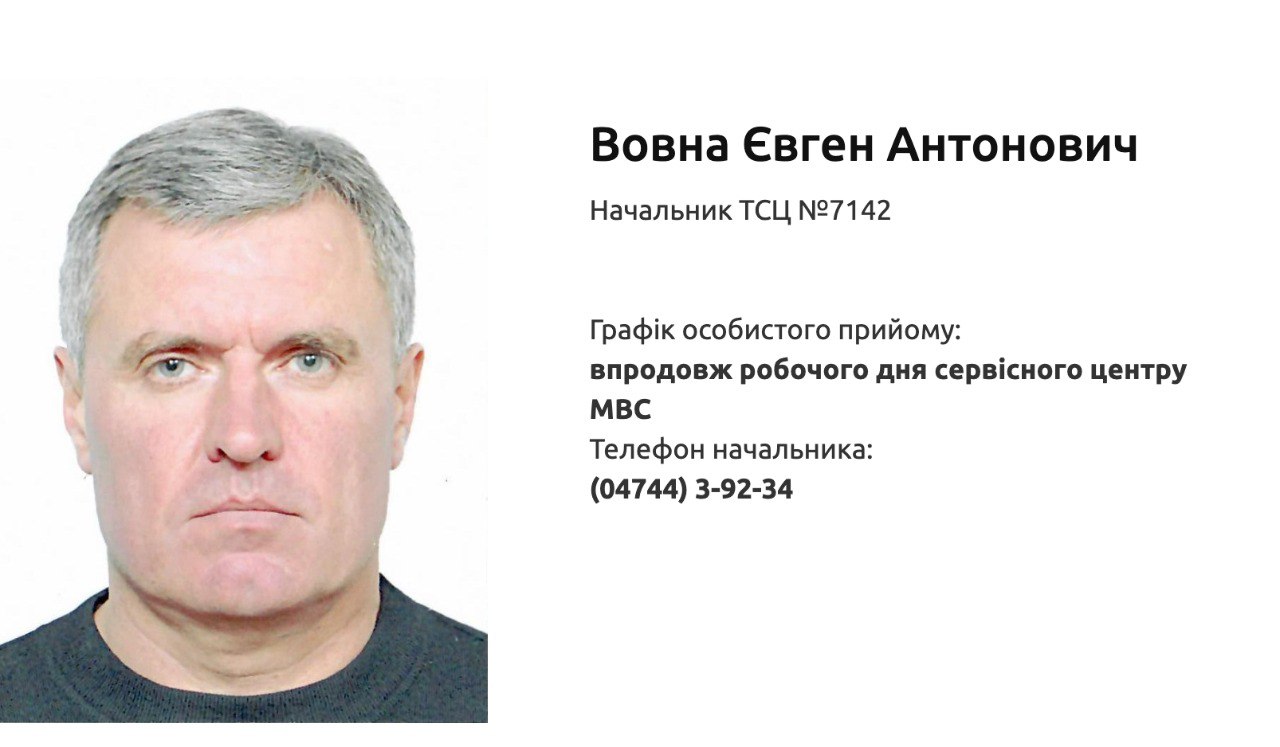 Ілюстрація до публікації «Нам пишуть...: ТСЦ МВС 7142, місто Умань, керівник Вовна Євген»