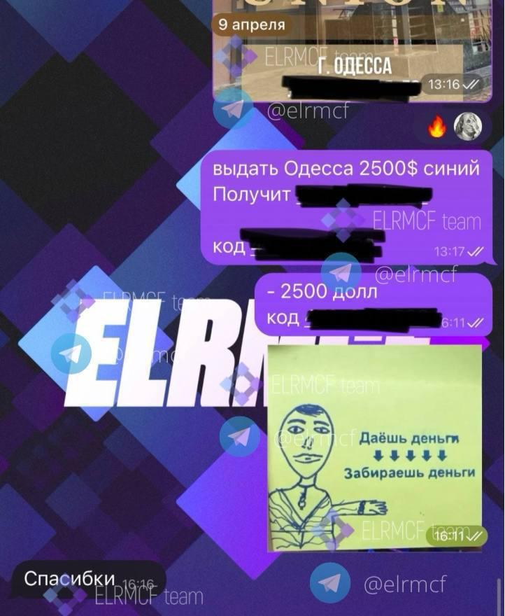 Ілюстрація до публікації «Меняла Ігор Туник @elrmcf.exch використовує мережу "чорних" пунктів обміну Fin Union Владислава Савченка для збору та видачі й прийому готівки.»