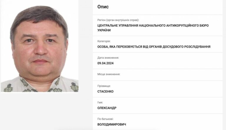 Ілюстрація до публікації «НАБУ оголосило засновника компанії «Стасенко і партнери» Олександр Стасенко у розшук у справі щодо розтрати 918 000$ ДП «НВО «Павлоградський хімічний завод», де обвинувачується…»